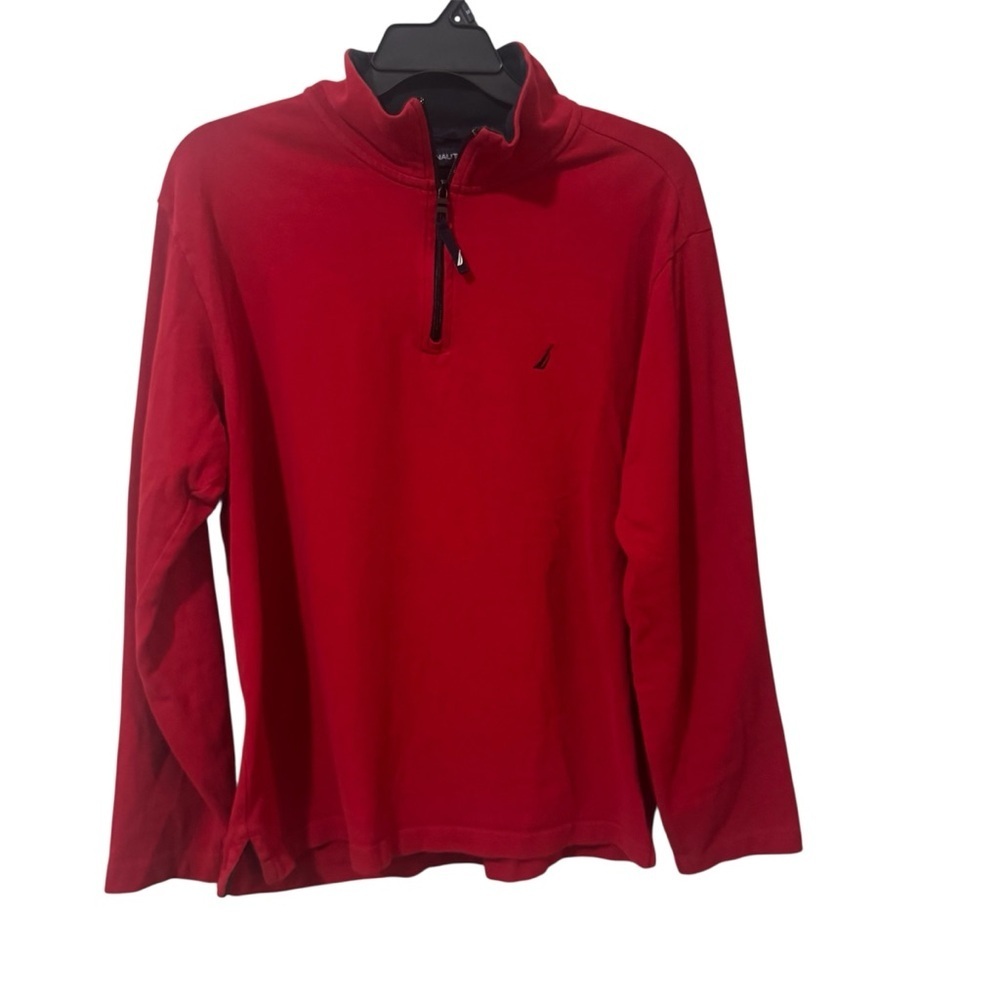 Nautica Men's 1/4 Zip-Up Sweater in Red size L